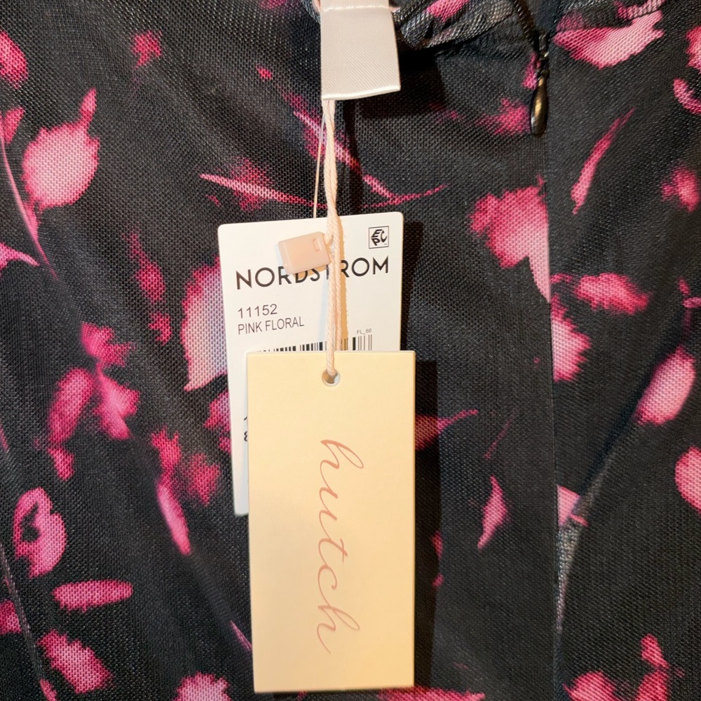 HUTCH Black and Pink Floral Sheer Maxi Dress - Picture 5 of 5